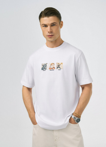Футболка с арт-принтом, Белый