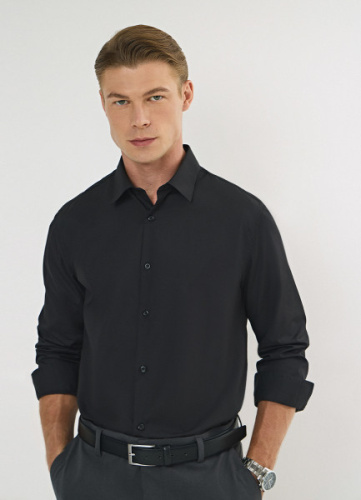 Рубашка из плотной ткани, Черный