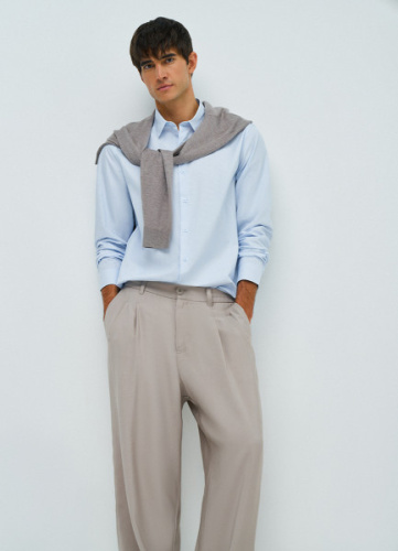 Классическая рубашка из хлопка, Голубой