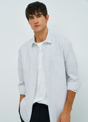 Рубашка в клетку, Белый