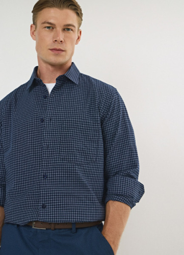 Рубашка в клетку, Синий