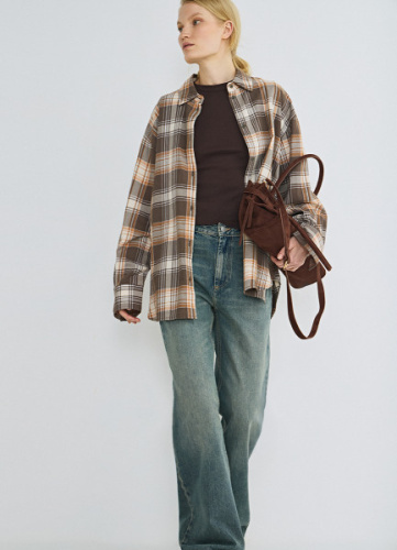 Широкие джинсы со средней посадкой, Синий