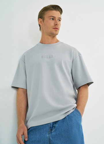 Футболка с объёмным принтом, Серый