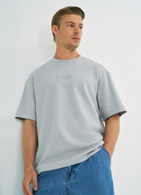 Футболка с объёмным принтом, Серый