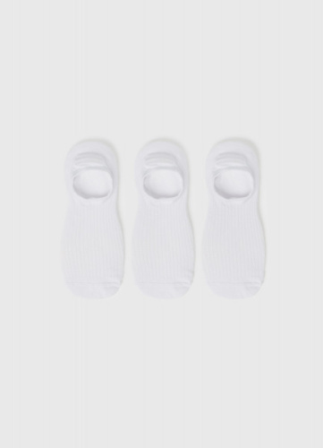 Базовые подследники в рубчик, 3 пары, Белый