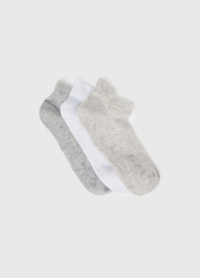 Короткие фитнес-носки, 3 пары, Серый