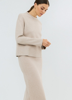 Джемпер плотной вязки, Бежевый