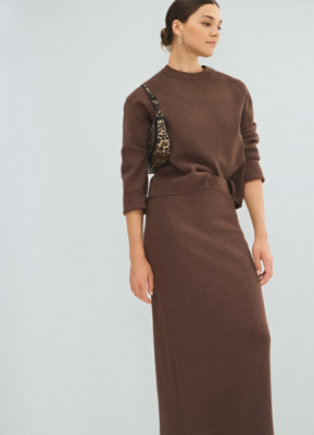 Джемпер плотной вязки, Коричневый