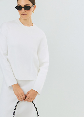 Джемпер плотной вязки, Белый