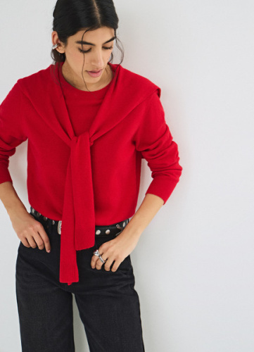 Джемпер с декором, Красный