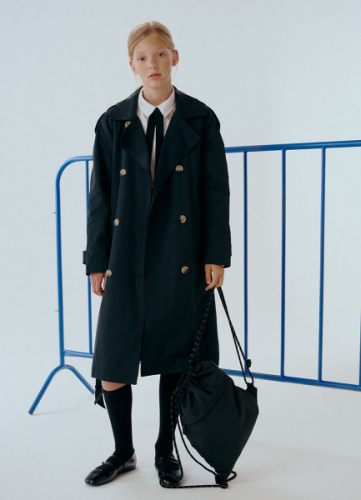 Утеплённый плащ для девочек, Черный