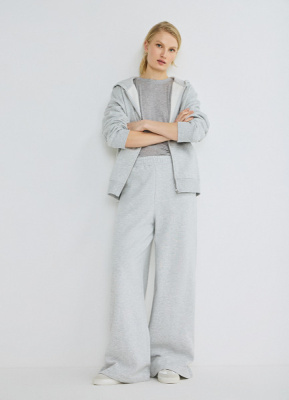 Широкие брюки с эластичным поясом, Серый