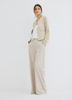 Широкие брюки с эластичным поясом, Бежевый