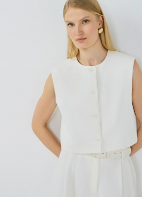 Укороченный жилет, Белый