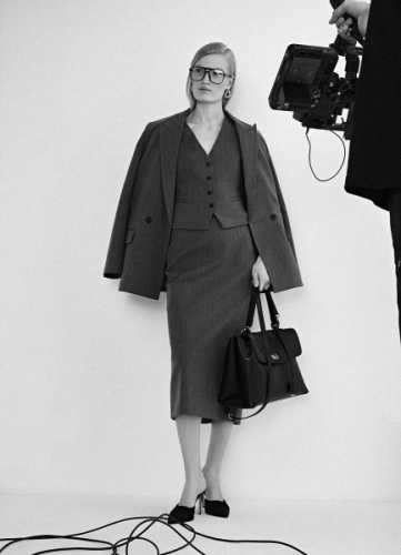 Прямая юбка миди, Серый