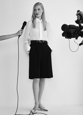 Классические шорты со складками, Черный