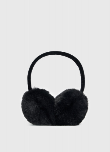 Меховые наушники для девочек, Черный