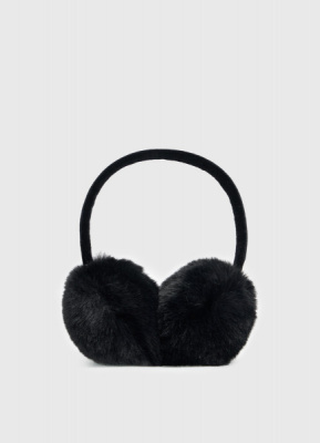 Меховые наушники для девочек, Черный