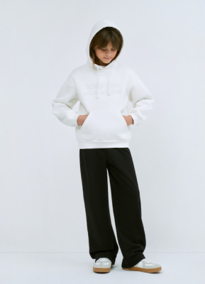 Широкие трикотажные брюки для девочек, Черный