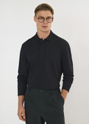 Поло с длинным рукавом, Черный
