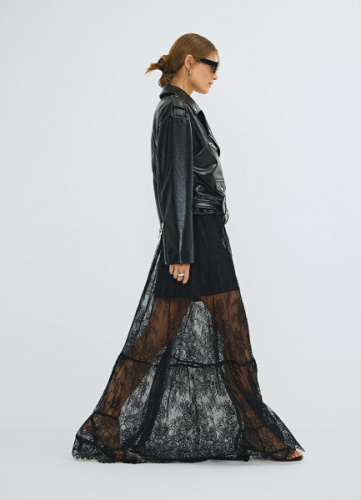 Юбка макси из кружева, Черный