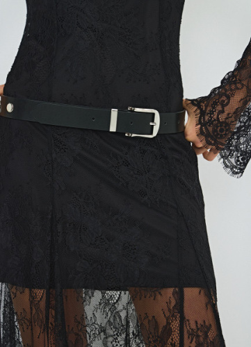 Ремень с декоративными заклёпками, Черный