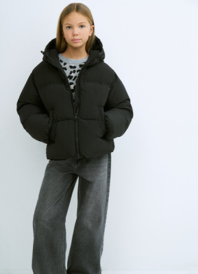 Утеплённая куртка для девочек, Черный