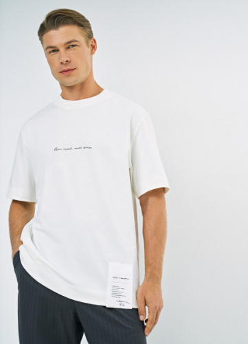 Футболка с вышивкой O'STIN x Яндекс Книги, Белый