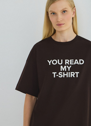 Футболка с принтом, Коричневый