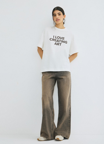 Футболка с принтом, Белый