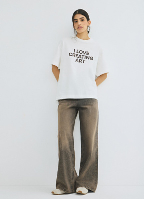 Футболка с принтом, Белый