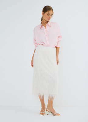 Блузка из жатого сатина, Розовый