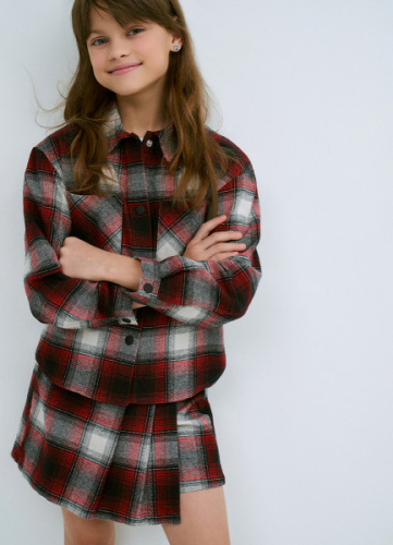 Рубашка в клетку для девочек, Фиолетовый