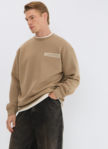 Свитшот с принтом, Бежевый