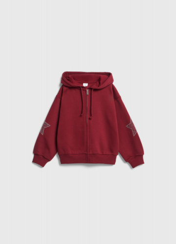 Толстовка на молнии со стразами для девочек, Фиолетовый