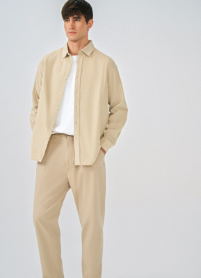 Рубашка из микровельвета, Бежевый