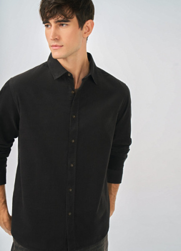 Рубашка из микровельвета, Коричневый