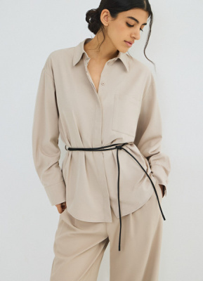 Рубашка с поясом-шнуром, Бежевый