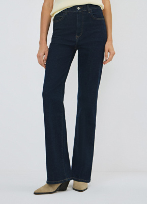 Джинсы клёш с высокой посадкой, Синий