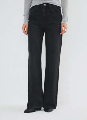 Широкие джинсы с высокой посадкой, Серый