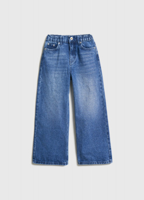 Широкие джинсы для девочек, Синий
