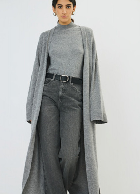 Прямые джинсы с высокой посадкой, Серый