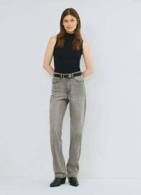 Прямые джинсы со средней посадкой, Серый