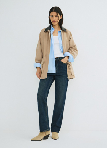 Прямые джинсы со средней посадкой, Синий