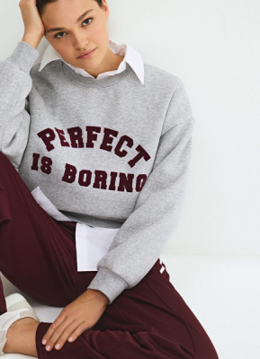 Свитшот с принтом, Серый