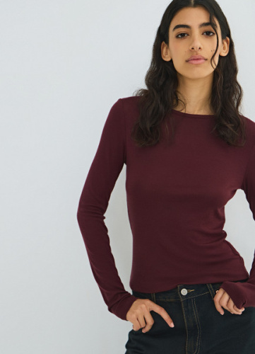 Приталенный лонгслив, Фиолетовый