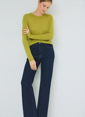 Полупрозрачный джемпер из шерсти альпака, Зеленый