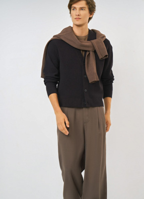 Кардиган из мягкой пряжи, Коричневый