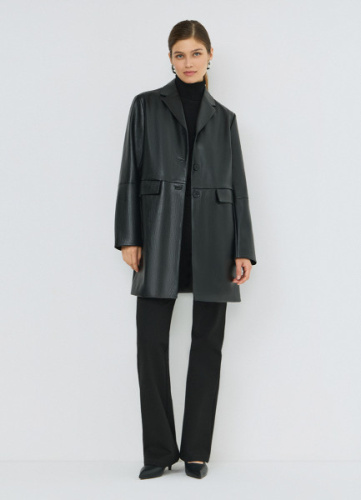 Плащ из искусственной кожи, Черный