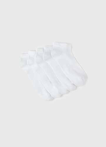Базовые короткие носки, 5 пар, Белый